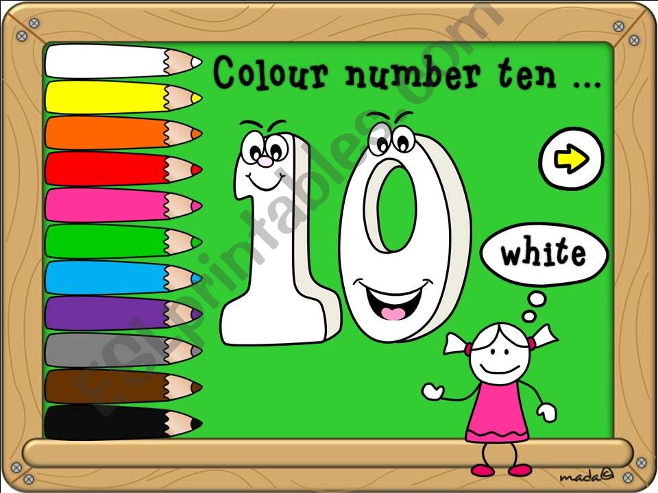 Numbers 1-20 and colours (2/3)