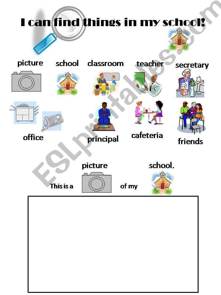 Newcomer worksheet for school vocabulary