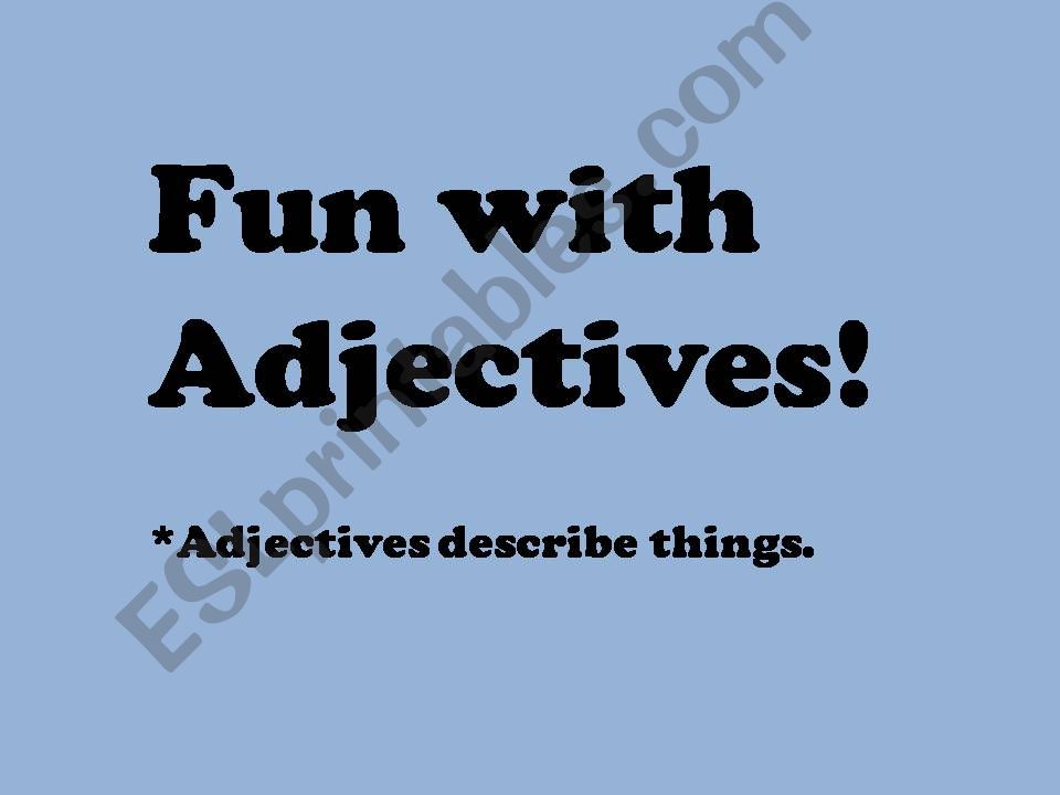 Adjective presentation with dogs