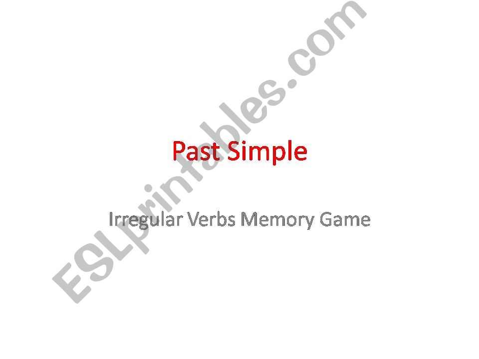 Memory Game - Past Simple - Irregular Verbs