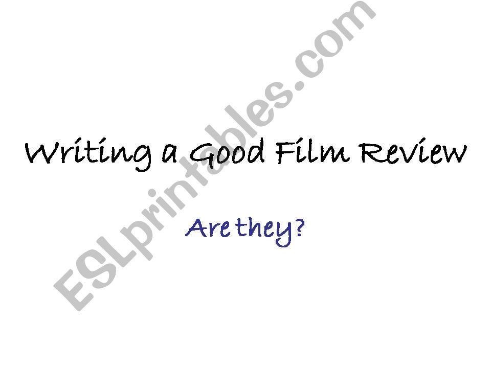 A Good Film Review powerpoint