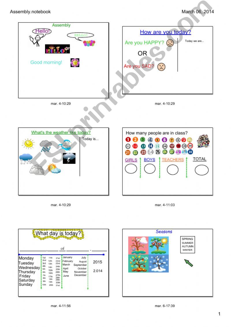 Infant  Assembly powerpoint