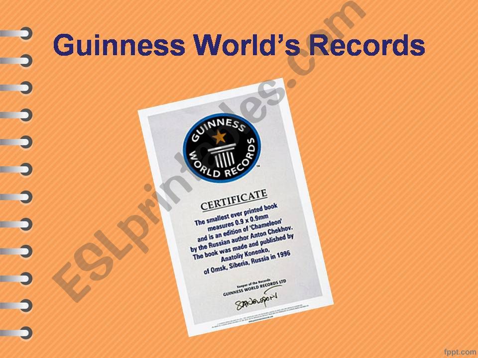 Guinness Worlds Records powerpoint