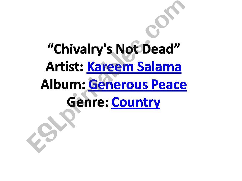 Kareem Salama  Chivalrys Not Dead Lyrics