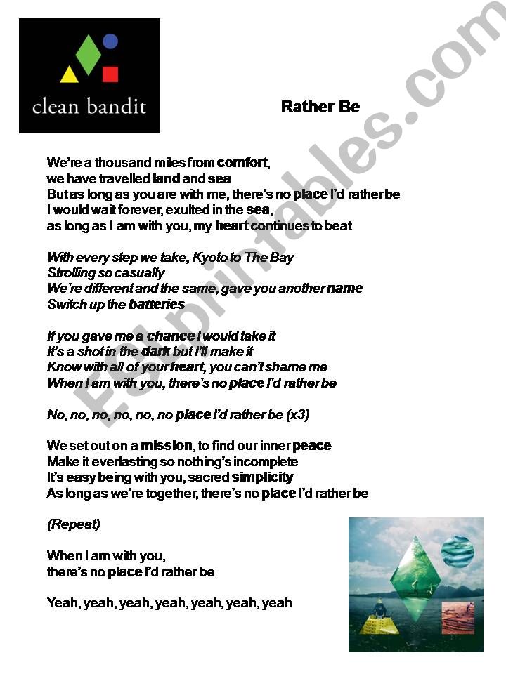 Clean Bandit Rather Be powerpoint