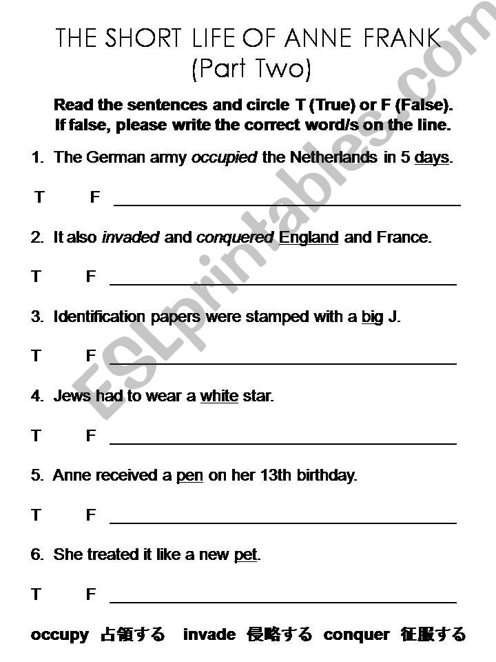 The Short Life of Anne Frank (Part 2)