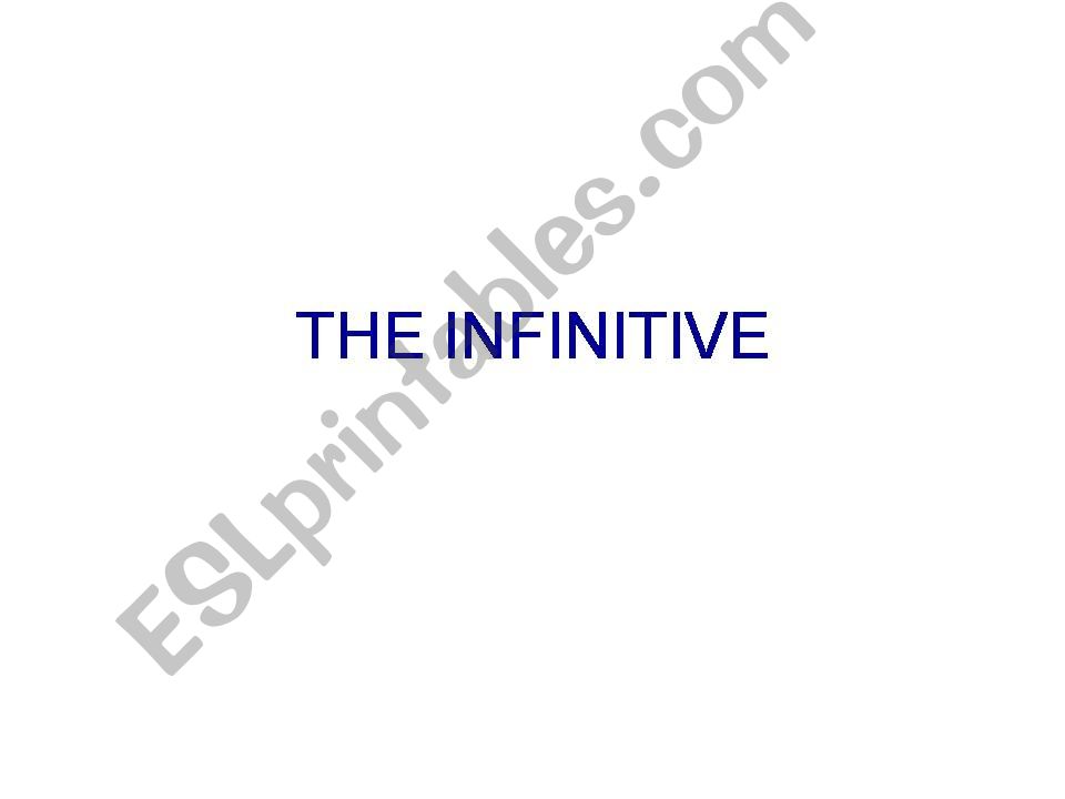 how to translate the infinitive