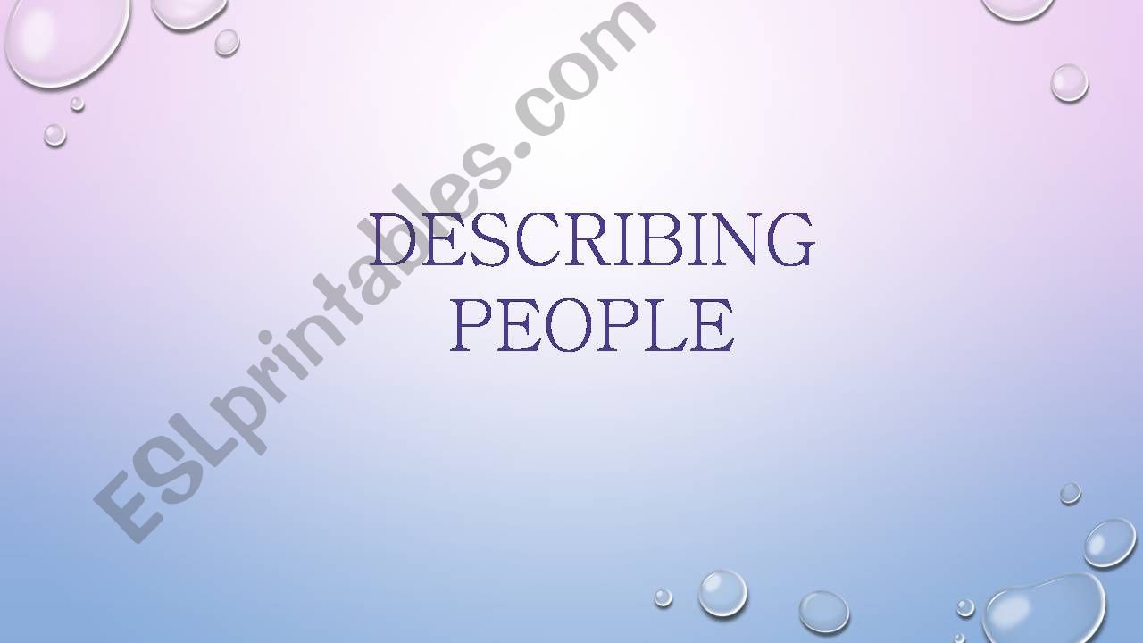 Describing people powerpoint