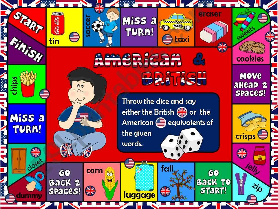 British vs American English - boardgame