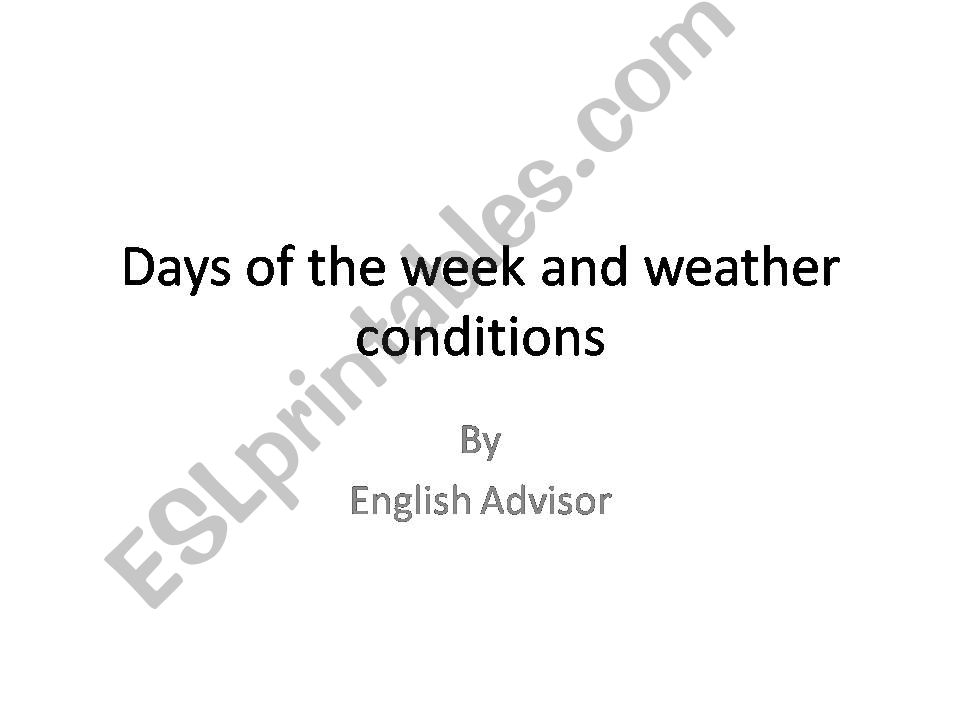 Days of the week-weather conditions 