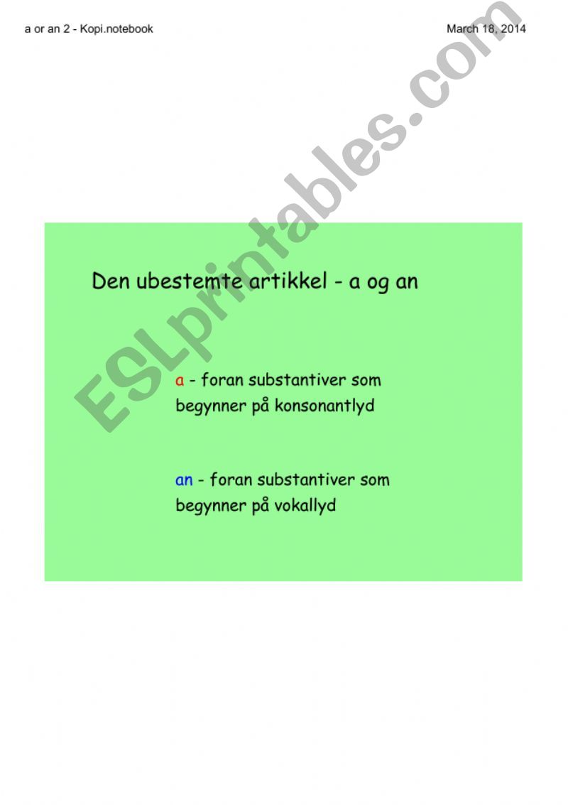 a or an powerpoint