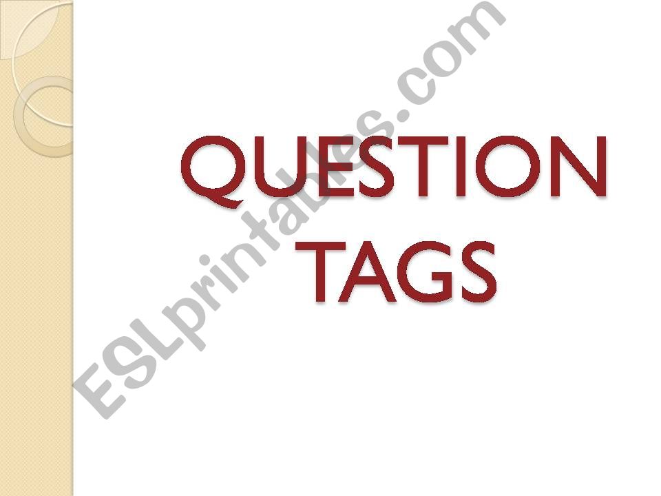 question tags powerpoint