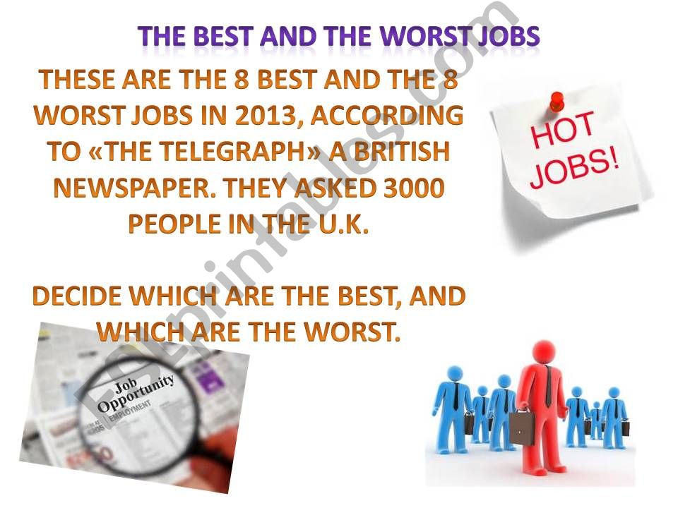 THE BEST AND WORST JOBS powerpoint