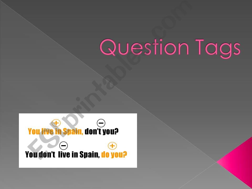 Tag questions powerpoint