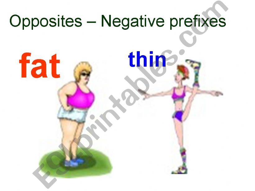 opposites and negative prefixes