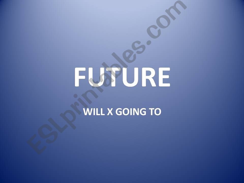 Future: will x going to powerpoint