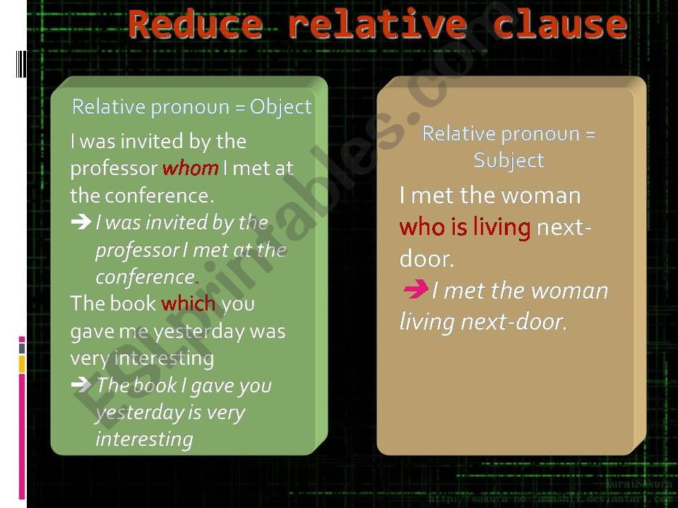 reduced relative clauses powerpoint