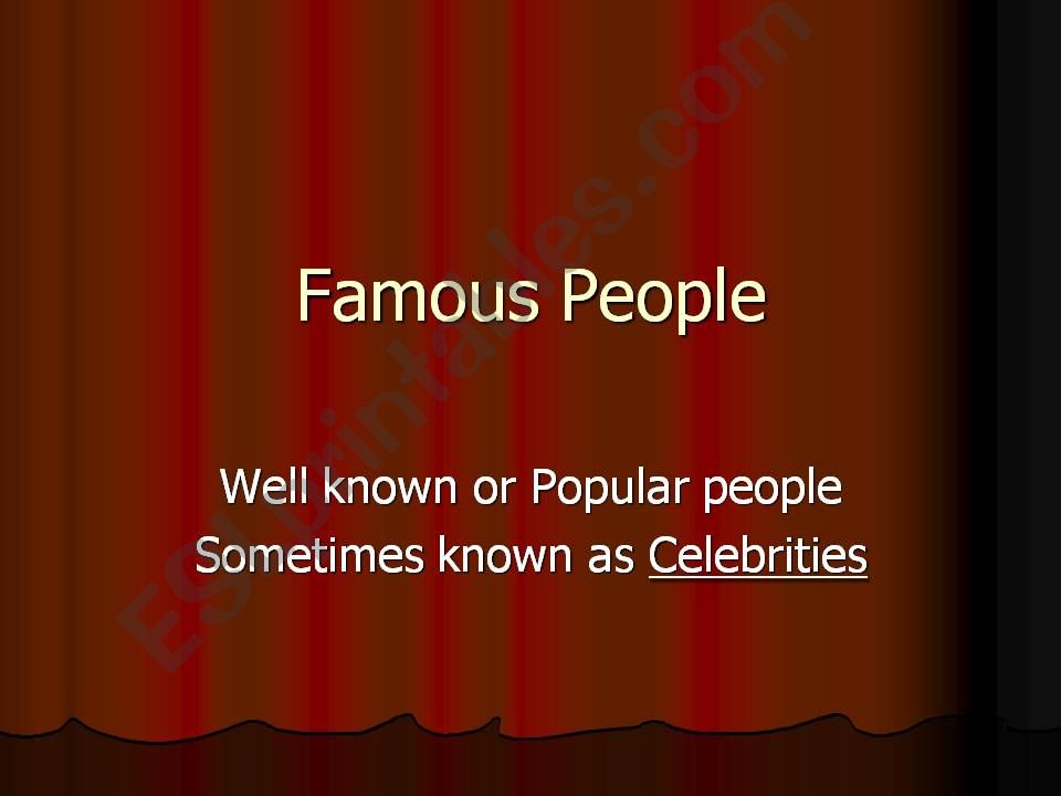 Famous People powerpoint