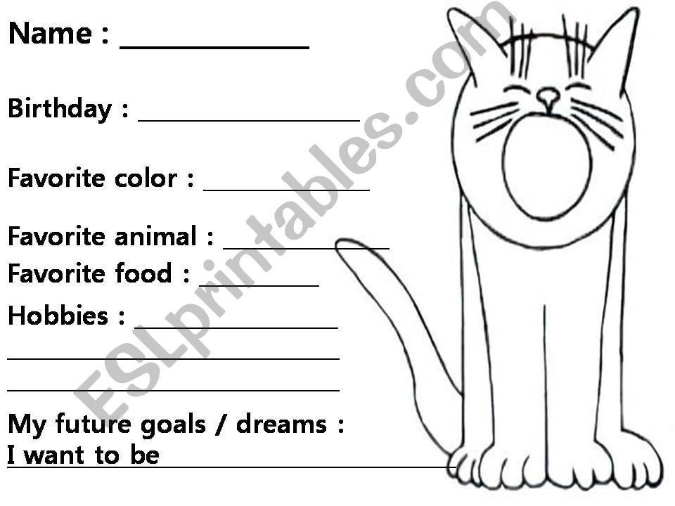 All about me worksheet powerpoint
