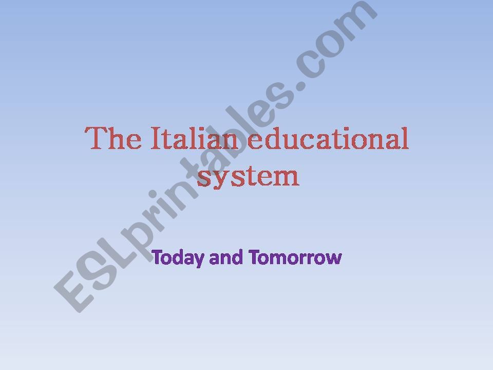 the italian educational system