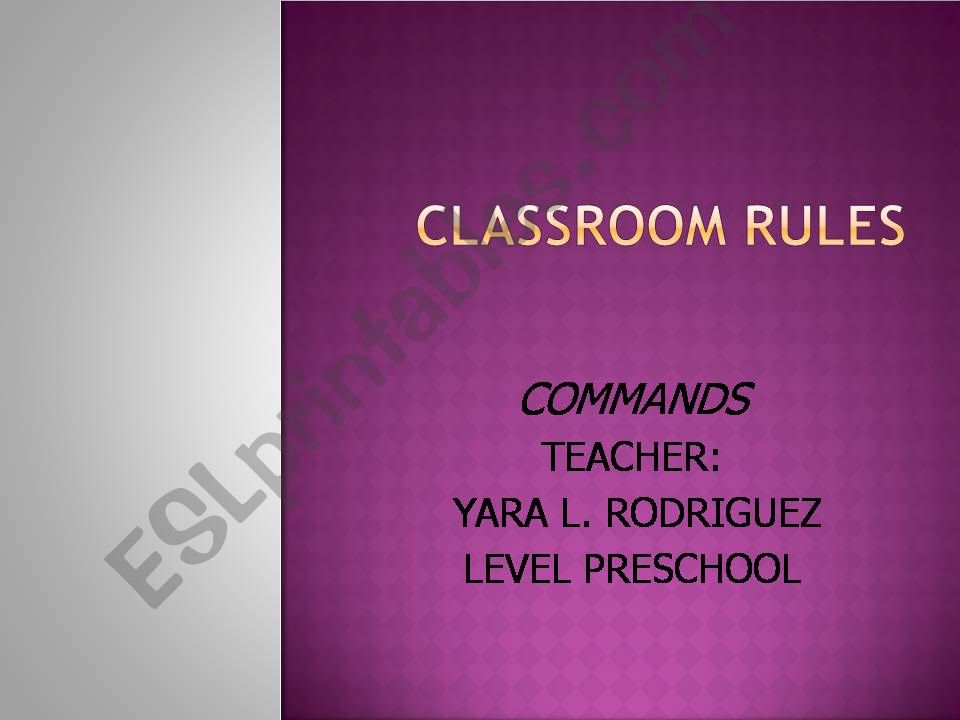 CLASSROOM COMMANDS  powerpoint