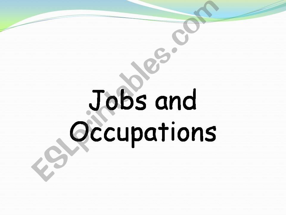 Jobs & Occupations powerpoint