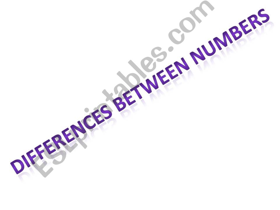 Differences among numbers powerpoint