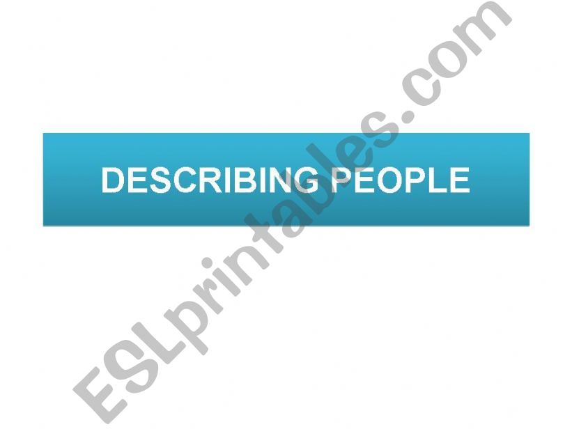Describing People powerpoint