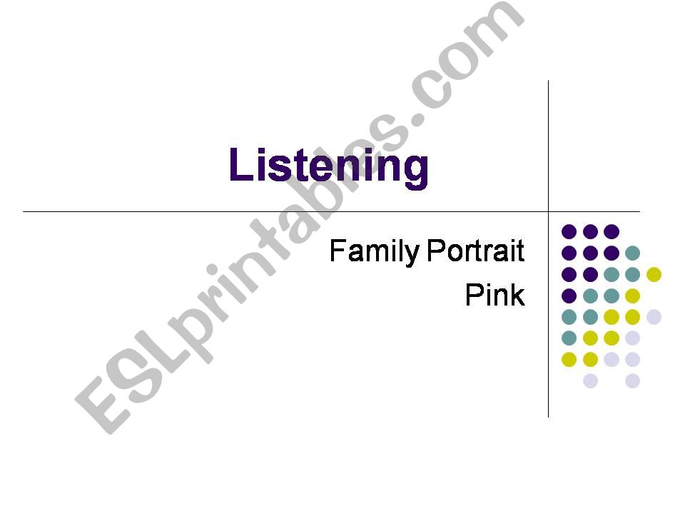 Listening. Pink Family portrait