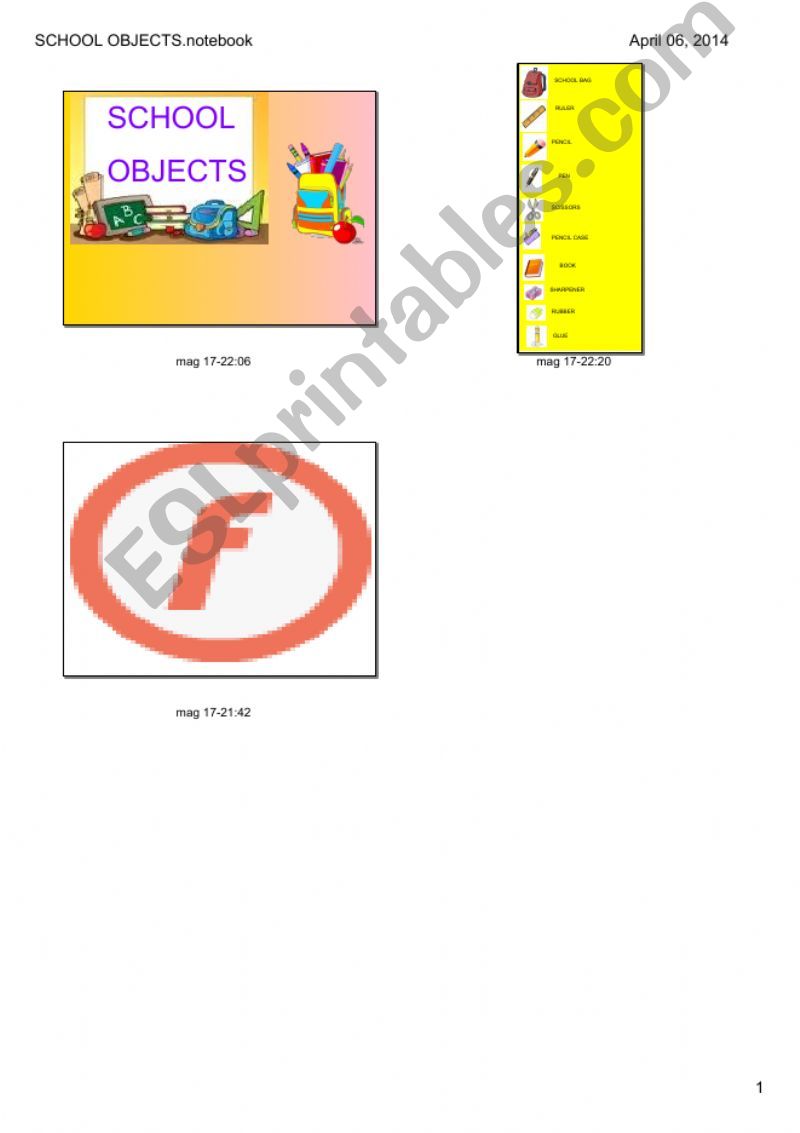 school objects powerpoint