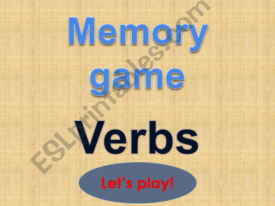 Memory Games Verbs powerpoint