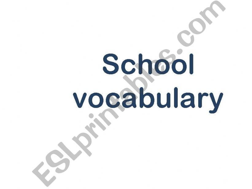 school vocabulary powerpoint