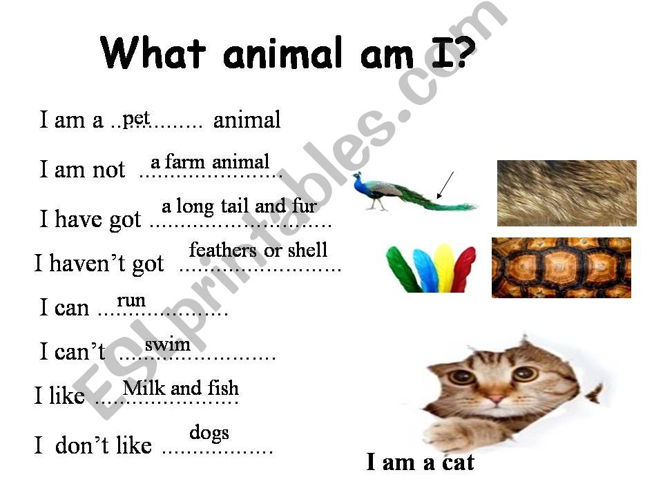 Description.animals powerpoint