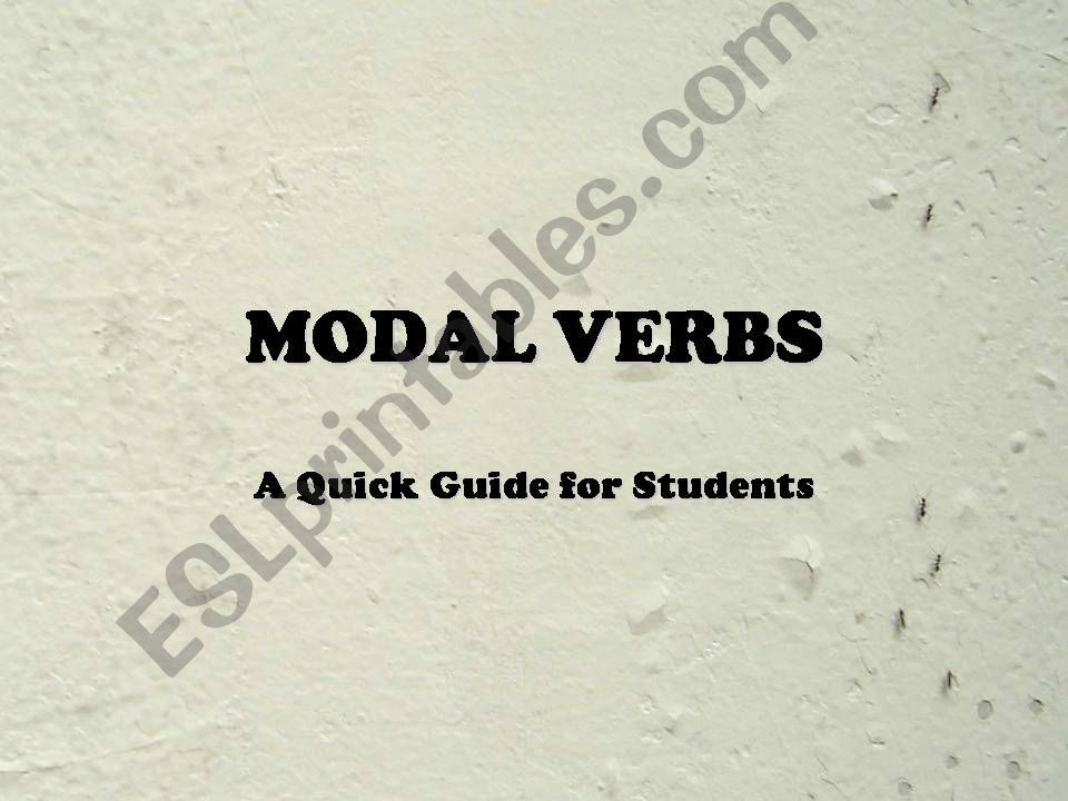 Modal Verbs  powerpoint