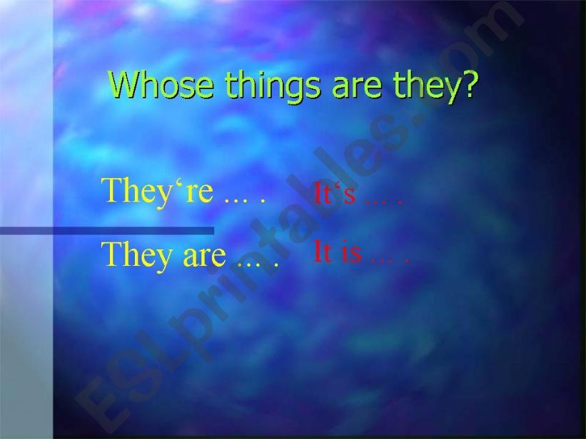 Whose things are they? powerpoint