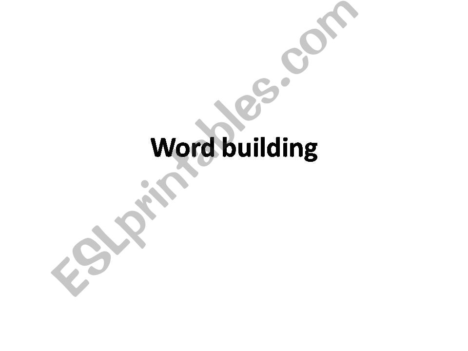 Word Building powerpoint