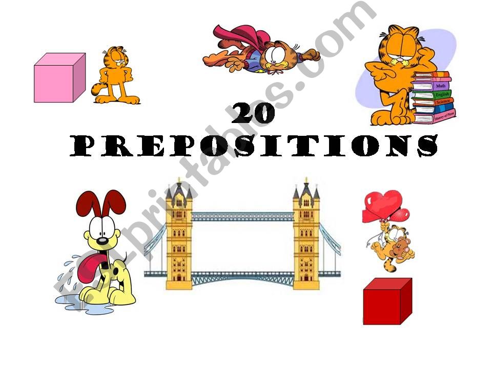 20 PREPOSITIONS OF PLACE powerpoint