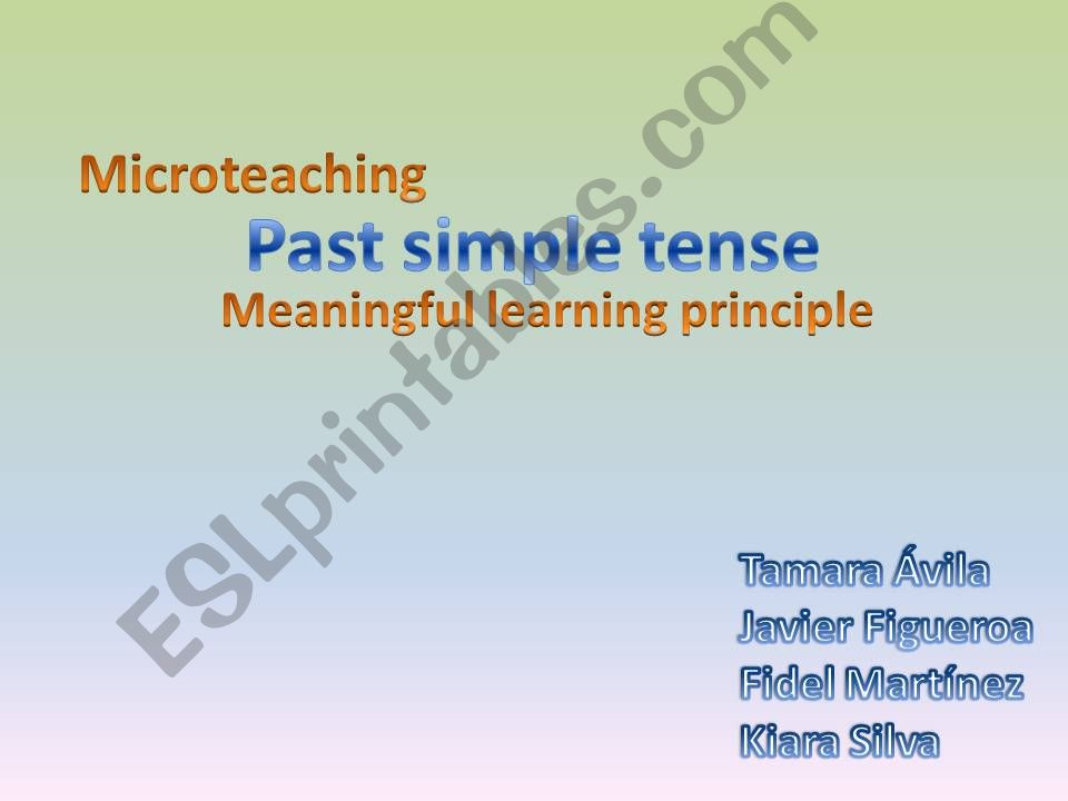 Past Simple Meaningful learning