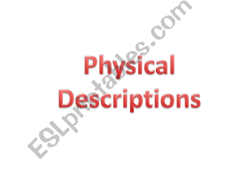 Physical Descriptions powerpoint