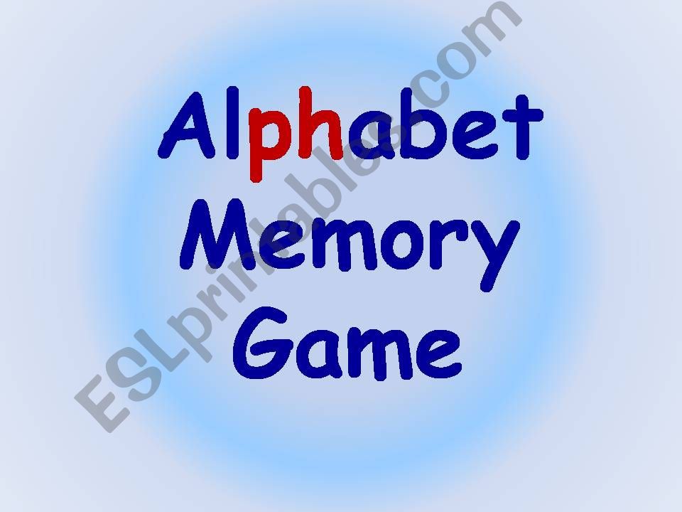 Alphabet Memory game powerpoint