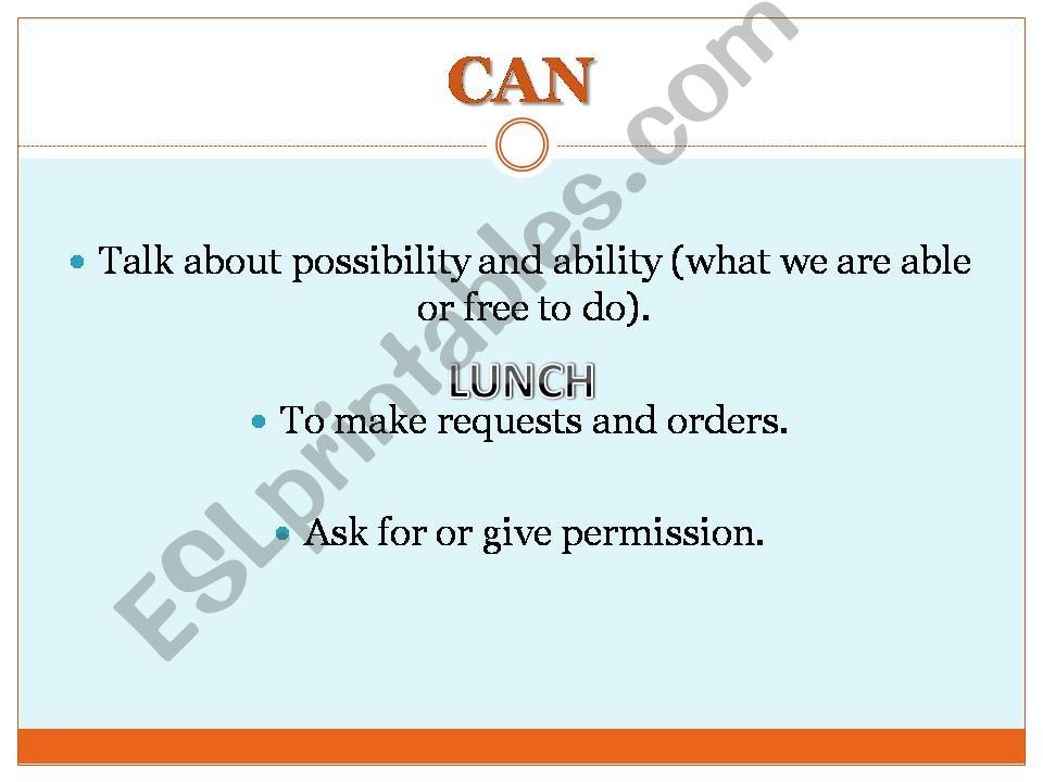 MODAL VERB - Can powerpoint