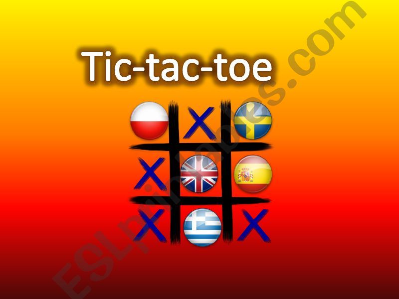 Tic-tac-toe Countries and nationalities