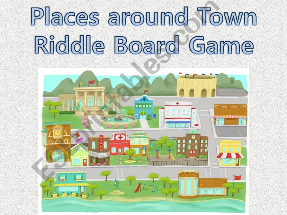 Places around Town Riddle Board Game