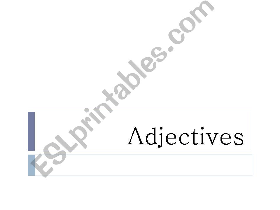 adjectives powerpoint