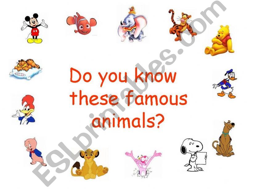 Animals - Famous animals powerpoint