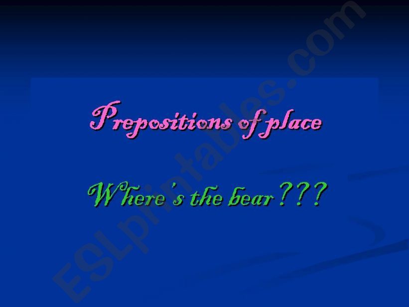 prepositions of place powerpoint