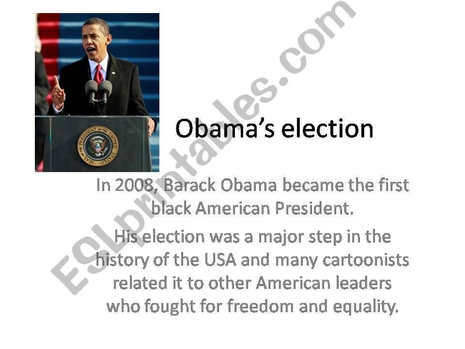 Cartoons on Obamas election powerpoint