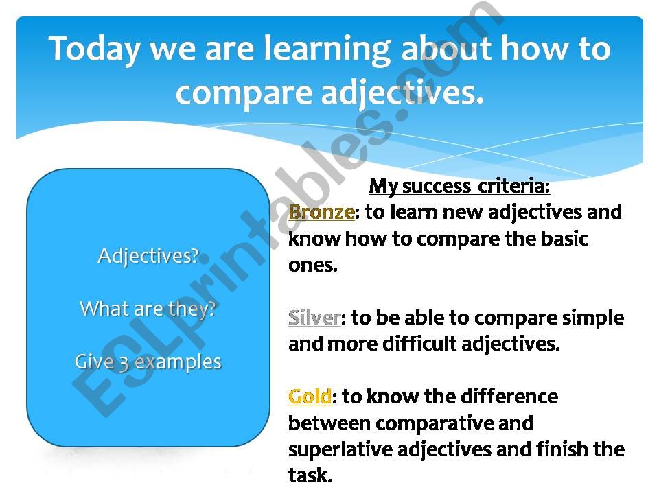 Lesson on comparative and superlative adjectives