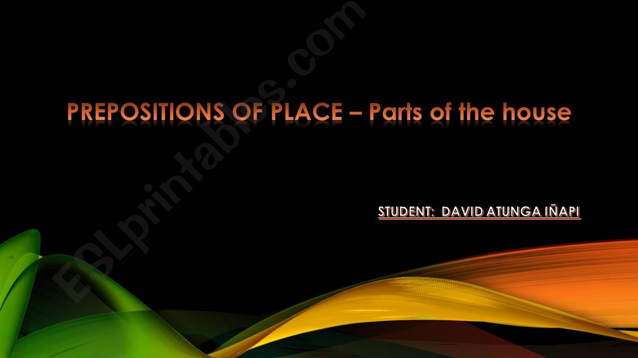 PREPOSITION OF PLACE powerpoint