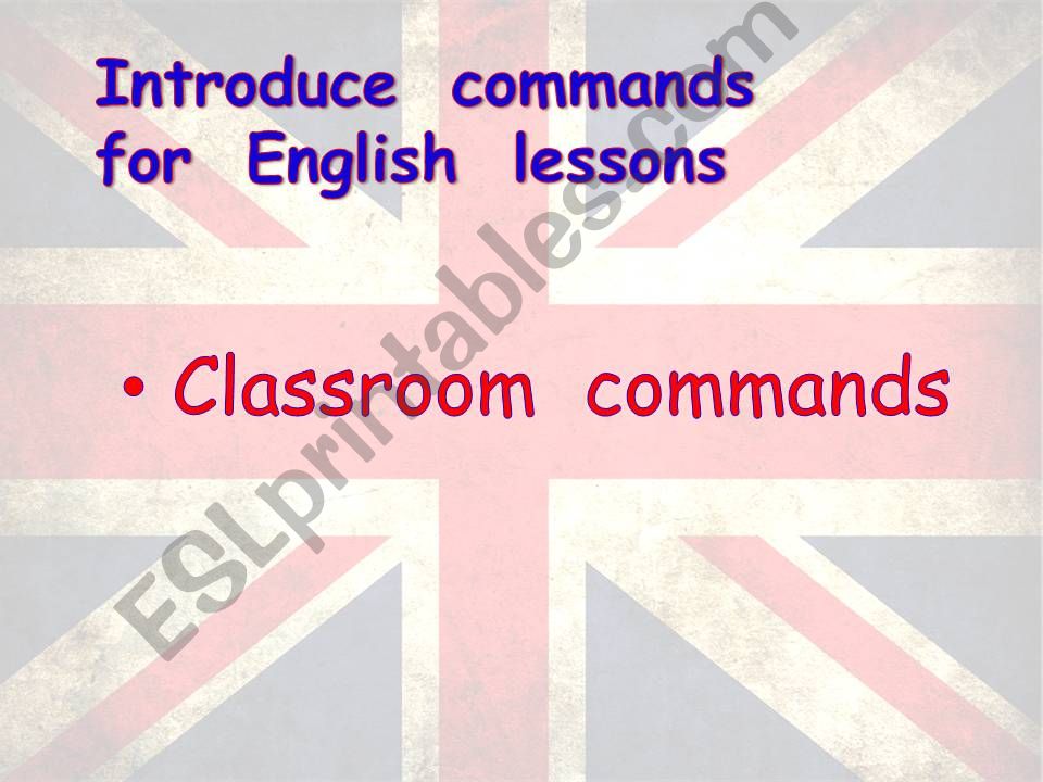 English  Classroom commands powerpoint